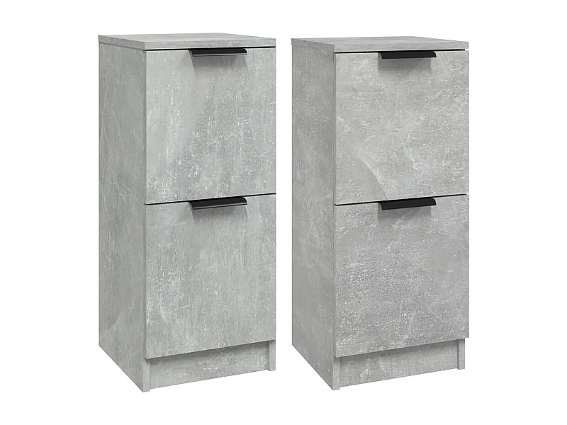 Credenza buffet cassettiera mobile contenitore organizer cucina soggiorno soggiorni set da 2 30 x 30 x 70 cm derivati ​​del legno grigio 02_0036843