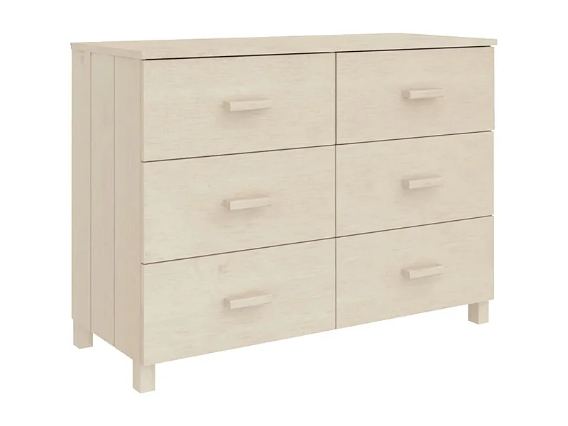Credenza buffet cassettiera mobile contenitore organizer cucina soggiorno soggiorno 113 x 40 x 80 cm legno di pino massiccio marrone 02_0032173