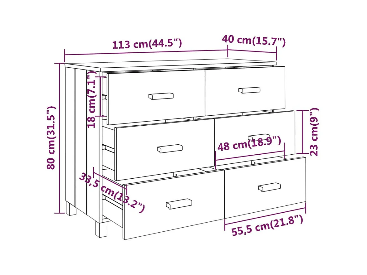 bahut commode armoire bois marron 113 x 40 x 80 cm 02_0032173