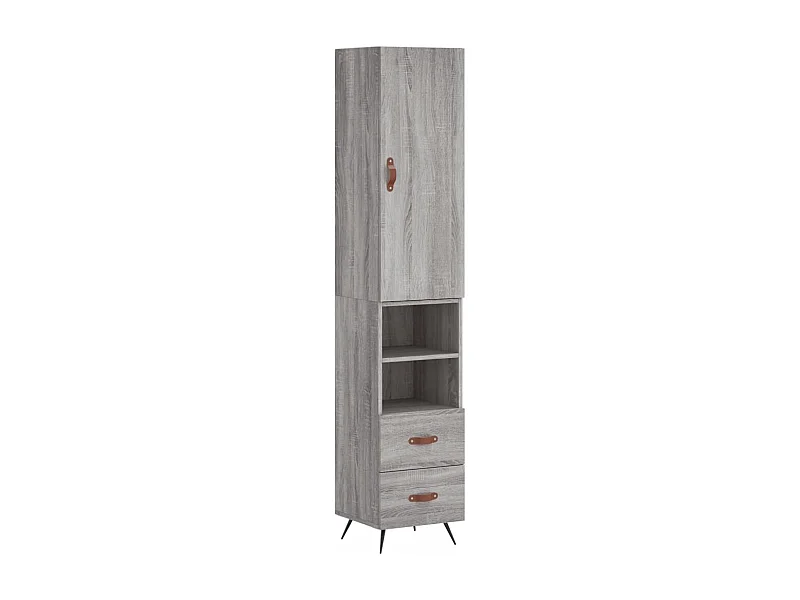 Aparador cómoda cómoda armario mueble organizador cocina salón salón alto Sonoma 34,5 x 34 x 180 cm madera contrachapada gris 02_0035209