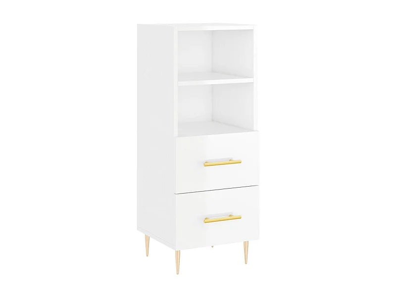 Credenza buffet cassettiera mobile contenitore organizer cucina soggiorno lucido 34,5 x 34 x 90 cm derivati ​​del legno bianco 02_0030634