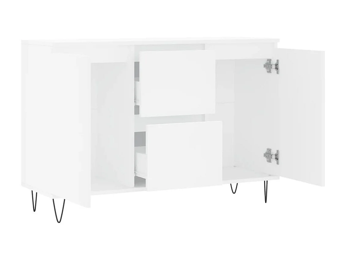Credenza cassettiera cassettiera mobile contenitore organizer cucina soggiorno soggiorno 104 x 35 x 70 cm derivati ​​del legno bianco 02_0030186