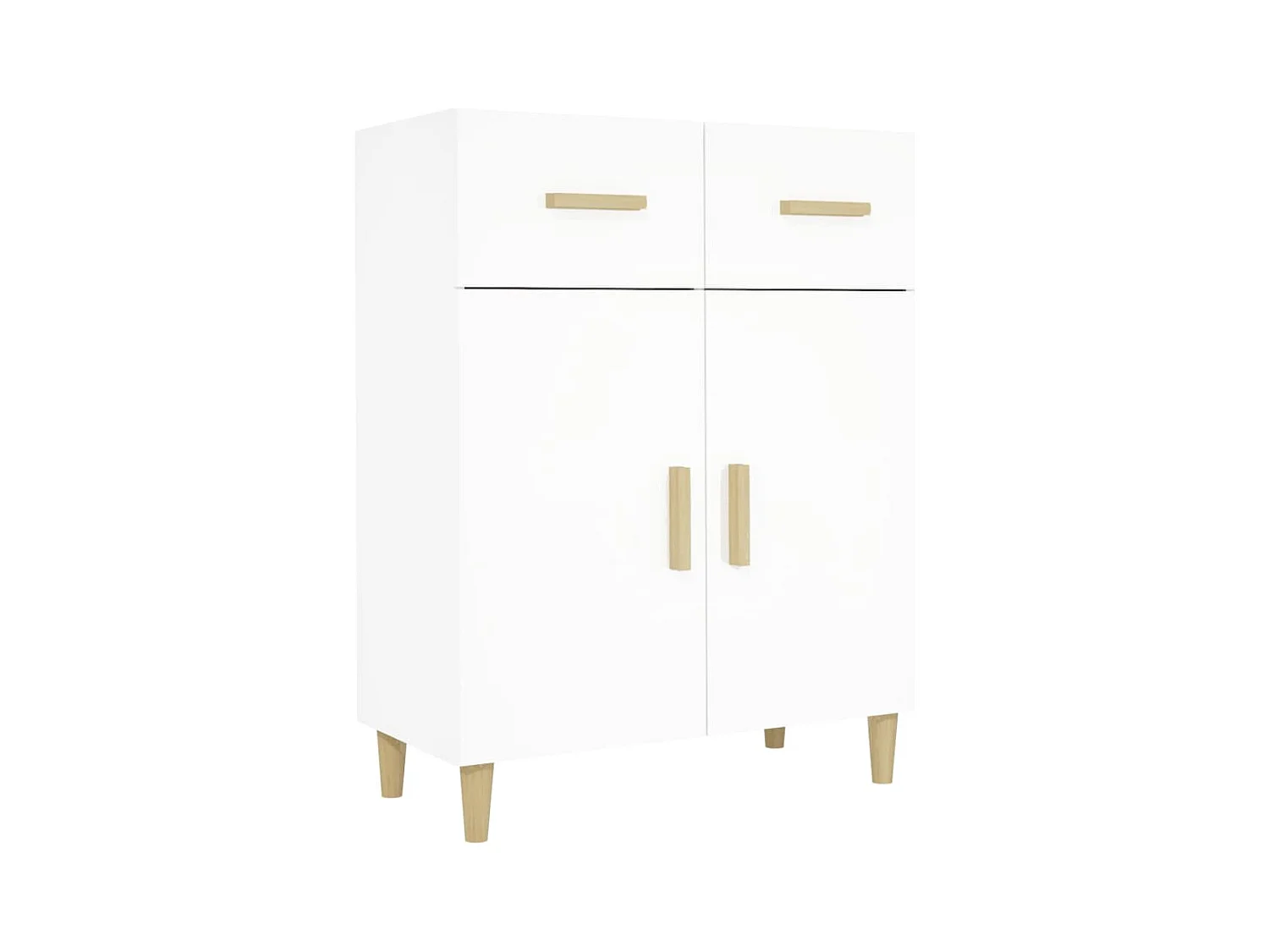 Credenza buffet cassettiera mobile contenitore organizer cucina soggiorno soggiorno 69,5 x 34 x 89 cm pannello composito bianco 02_0030405