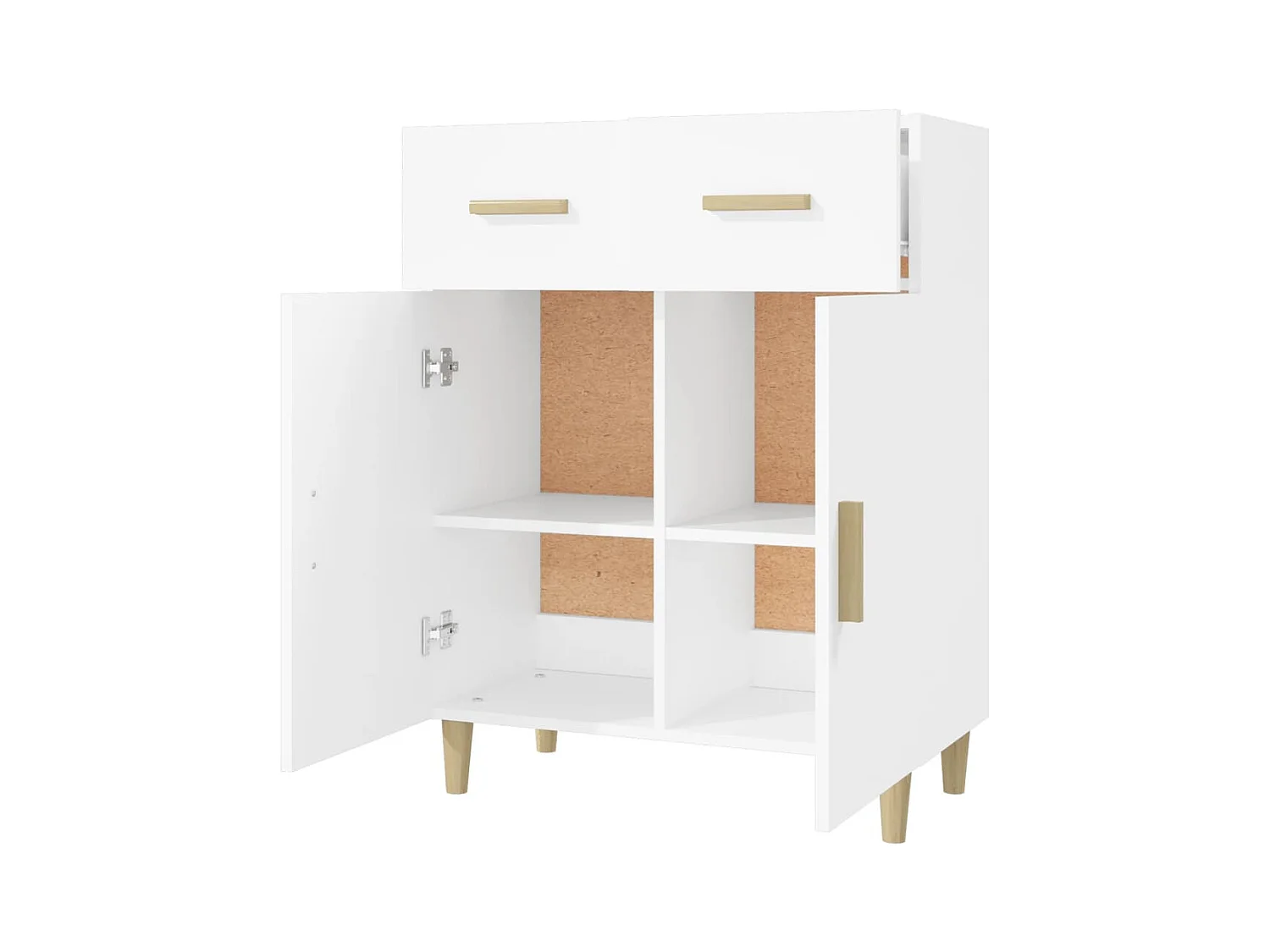 Credenza buffet cassettiera mobile contenitore organizer cucina soggiorno soggiorno 69,5 x 34 x 89 cm pannello composito bianco 02_0030405