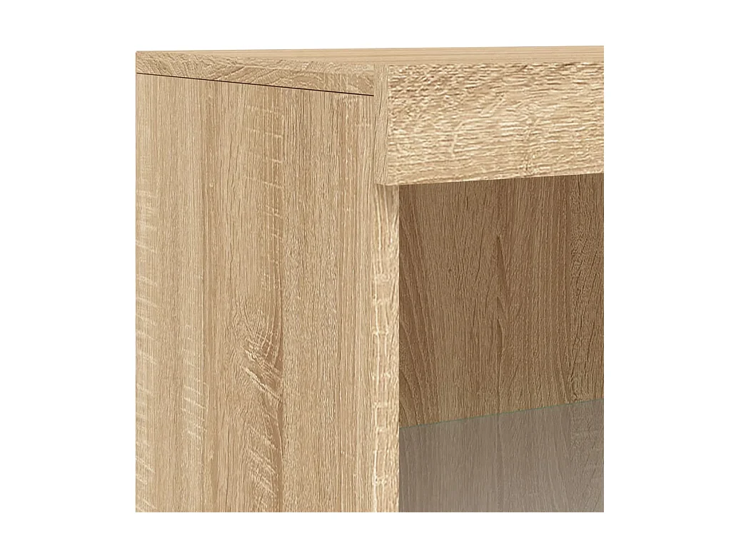 Aparador buffet cómoda armario mueble organizador cocina salón salón con luces LED sonoma 60,5 x 37 x 100 cm marrón 02_0029964