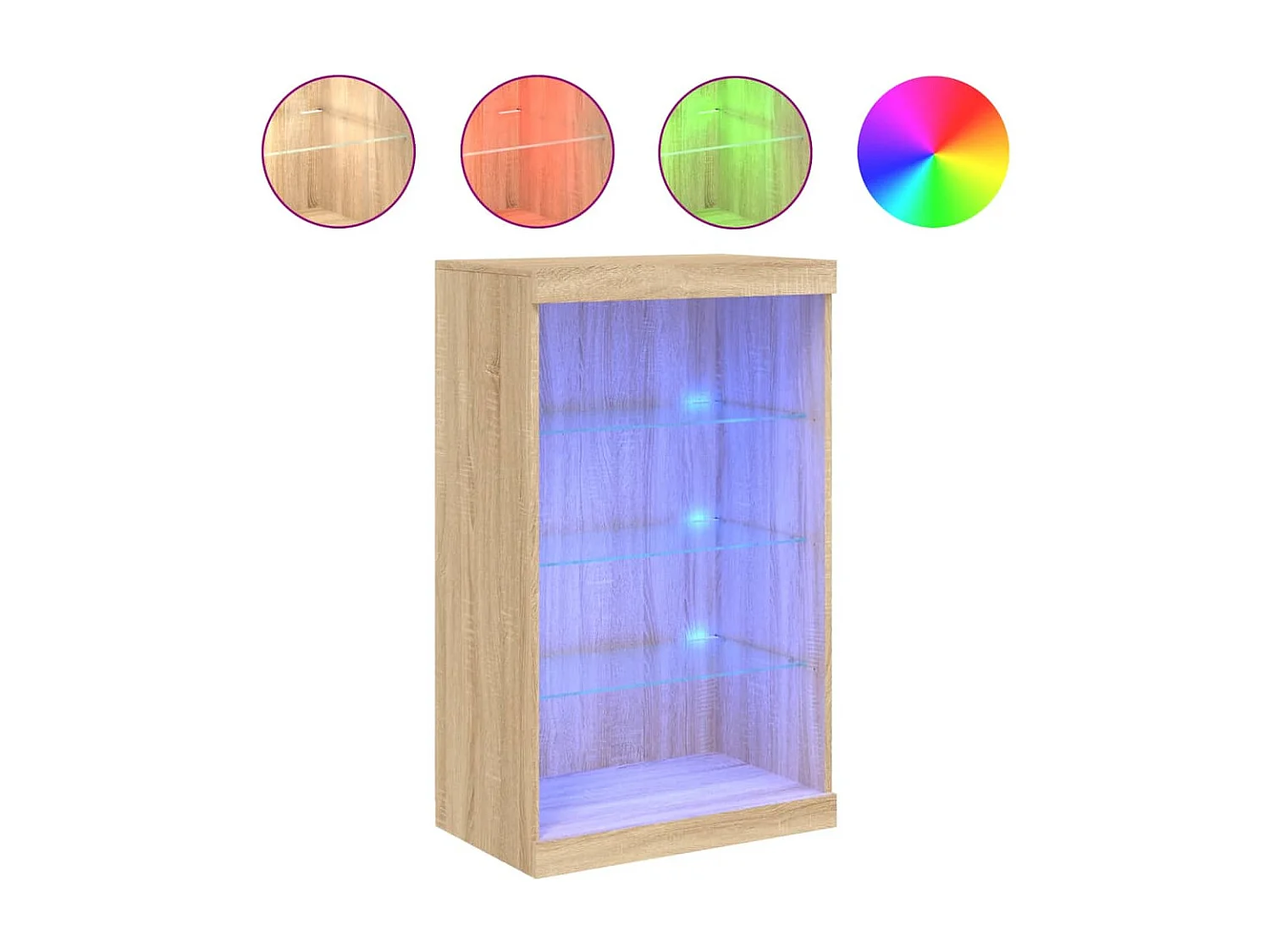 Credenza buffet cassettiera mobile contenitore organizer cucina soggiorno soggiorno con luci a LED sonoma 60,5 x 37 x 100 cm marrone 02_0029964