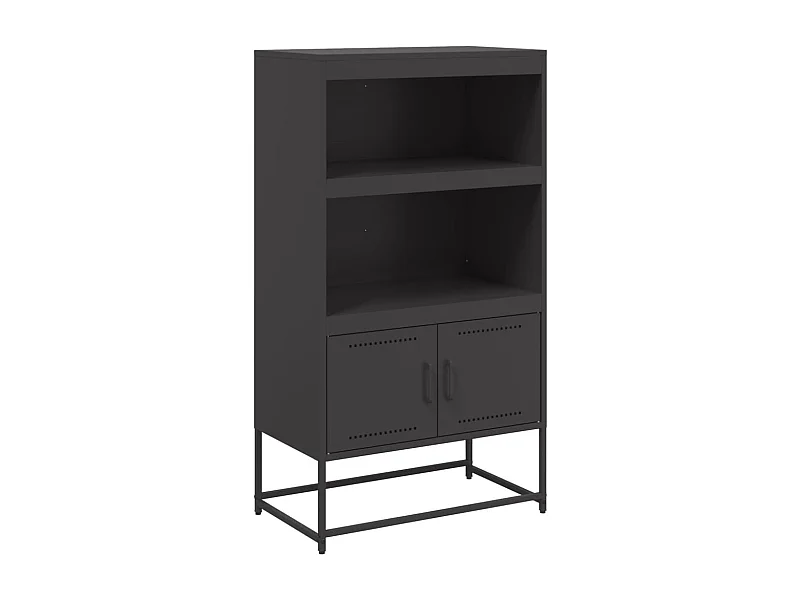 Credenza buffet cassettiera mobile contenitore organizer cucina soggiorno soggiorno alto 68,5 x 38,5 x 123,5 cm acciaio nero 02_0034959