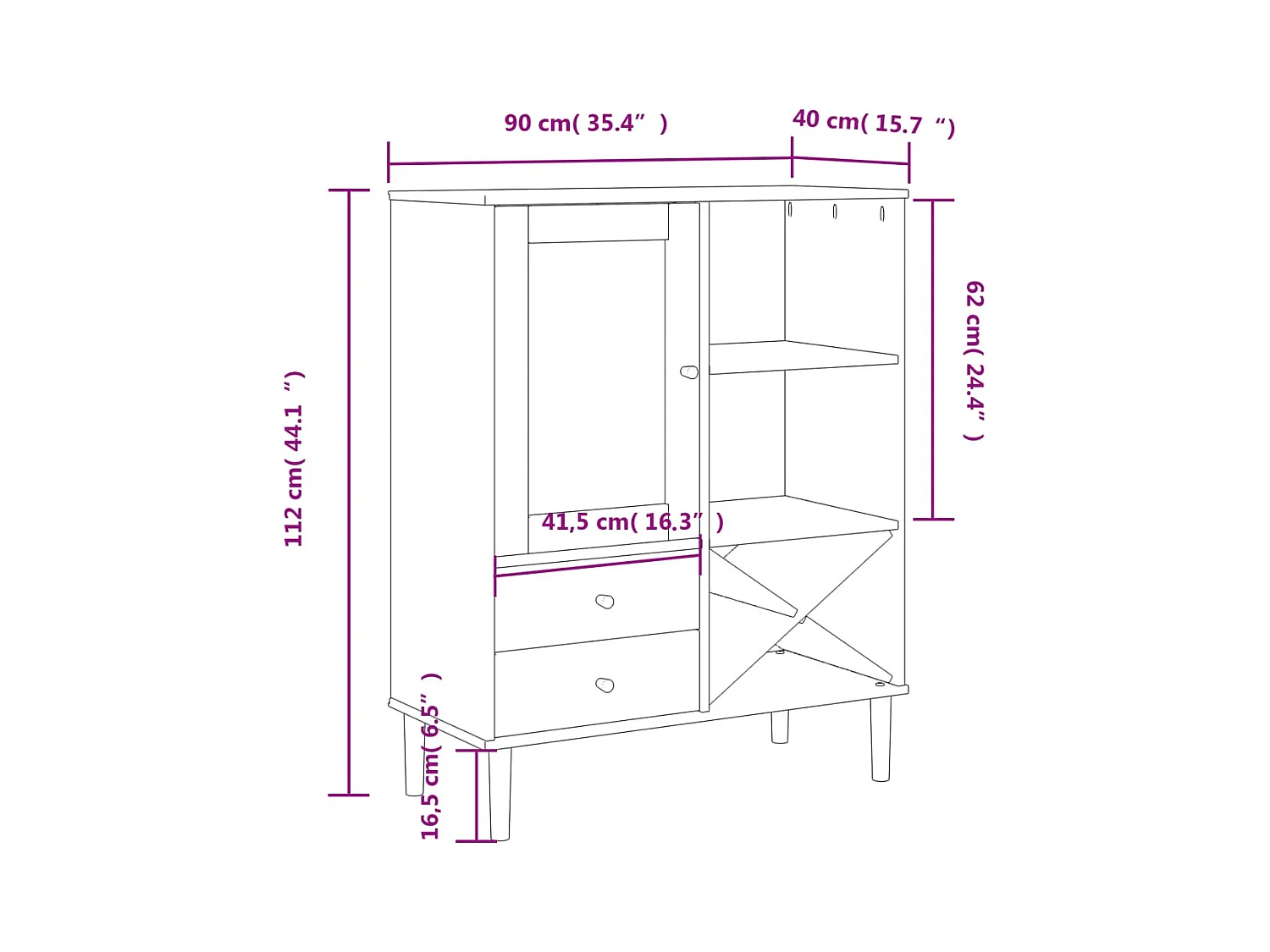 bahut commode armoire bois blanche 90 x 40 x 112 cm 02_0036228