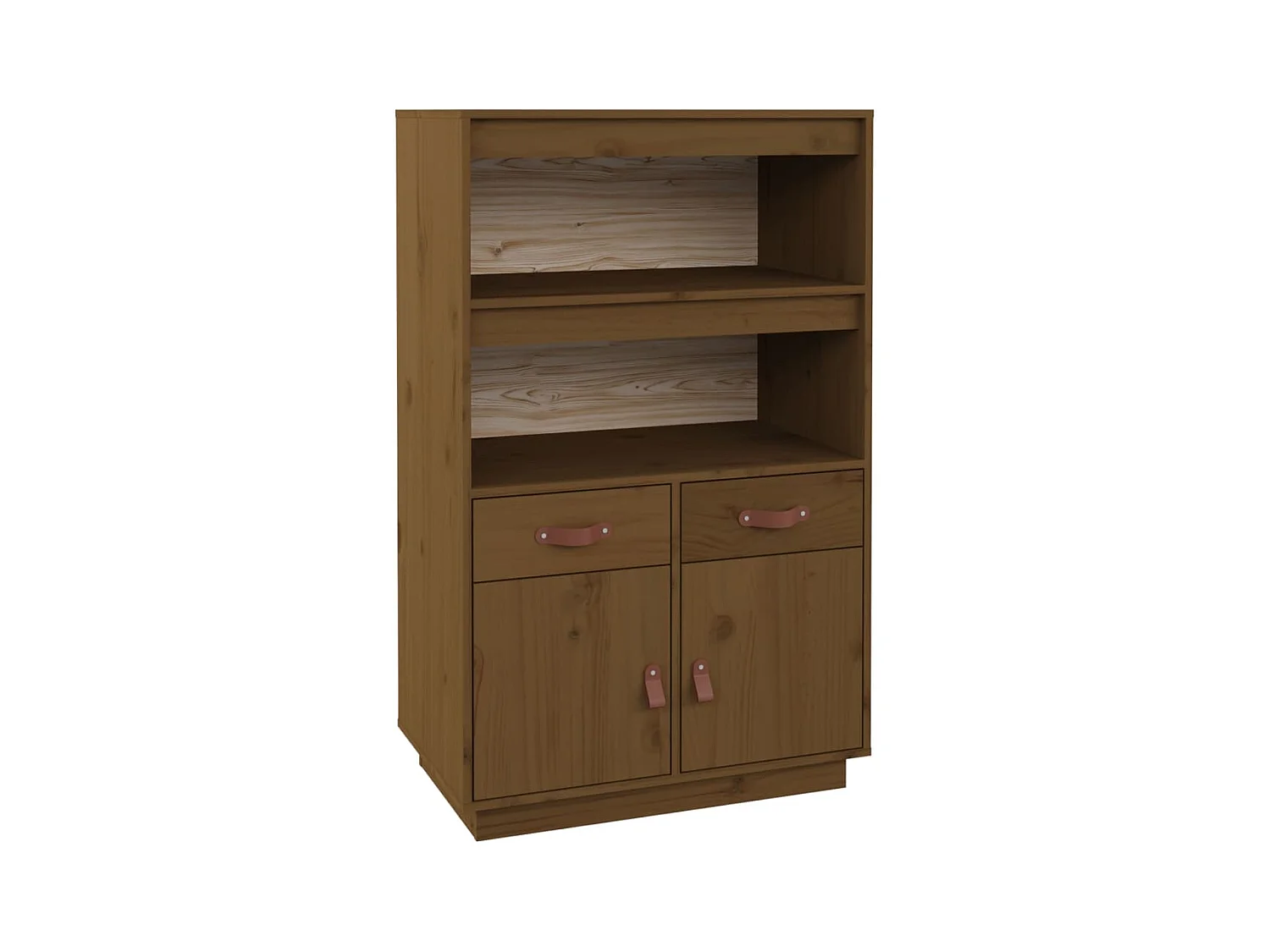 Aparador cômoda armário armário organizador cozinha sala sala alto 67 x 40 x 108,5 cm madeira maciça de pinho marrom 02_0034758