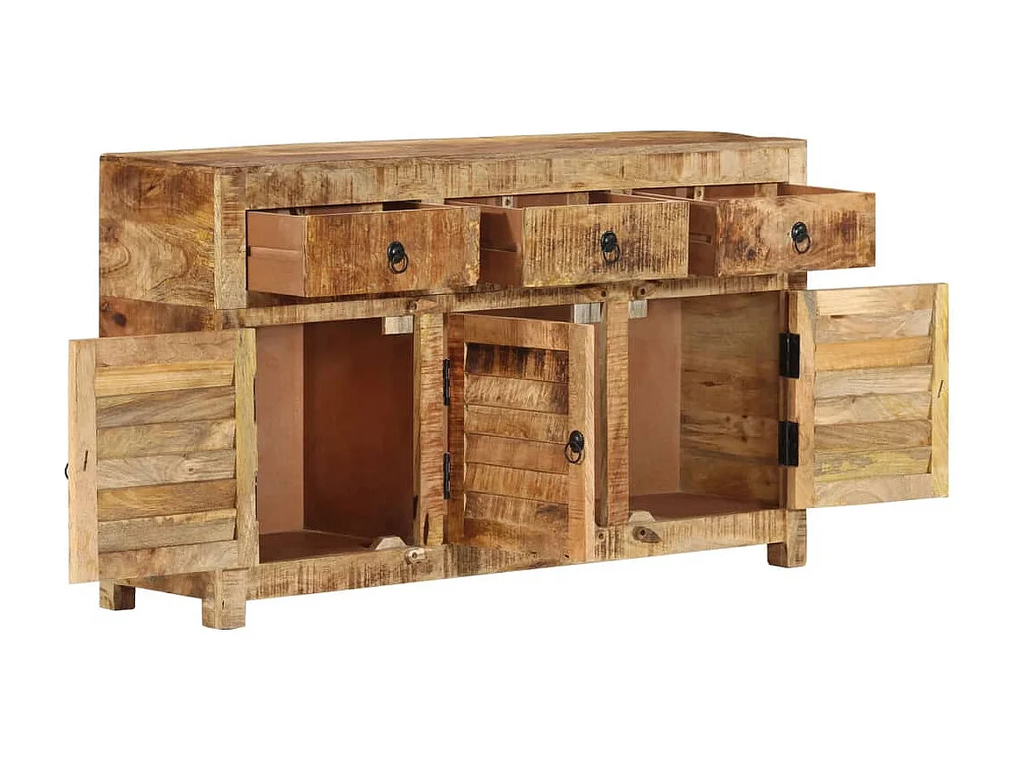 Aparador buffet cómoda armario mueble organizador cocina salón salón 110 x 30 x 65 cm madera maciza de mango marrón 02_0029510