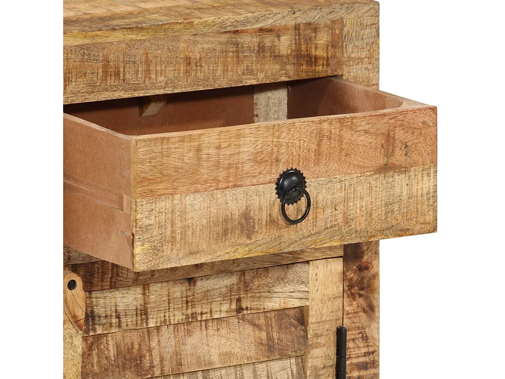 Aparador buffet cómoda armario mueble organizador cocina salón salón 110 x 30 x 65 cm madera maciza de mango marrón 02_0029510