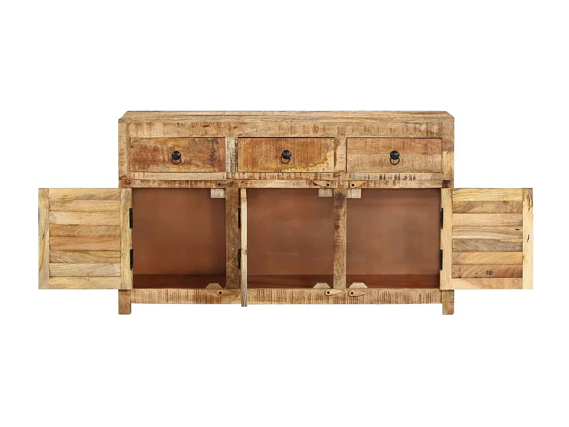 Aparador buffet cómoda armario mueble organizador cocina salón salón 110 x 30 x 65 cm madera maciza de mango marrón 02_0029510