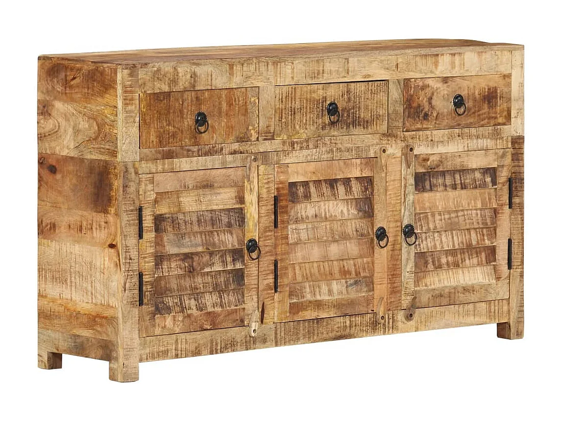 Aparador buffet cómoda armario mueble organizador cocina salón salón 110 x 30 x 65 cm madera maciza de mango marrón 02_0029510