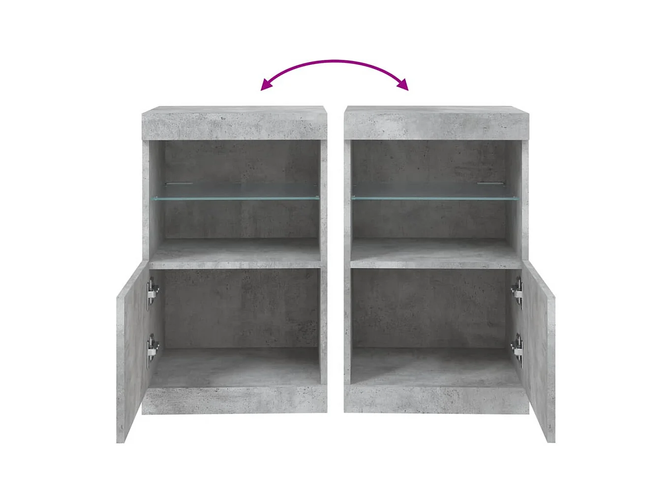 Credenza buffet cassettiera mobile contenitore organizer cucina soggiorno soggiorno con luci a LED 41 x 37 x 67 cm grigio 02_0029999