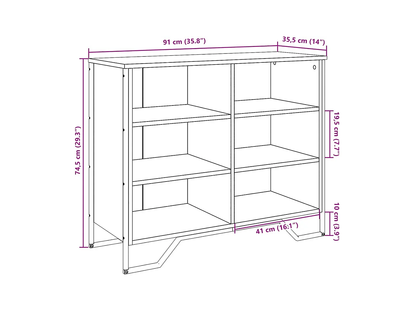 Aparador buffet cómoda armario unidad de almacenamiento organizador cocina salón salonsonoma 91 x 35,5 x 74,5 cm madera contrachapada gris 02_0036557