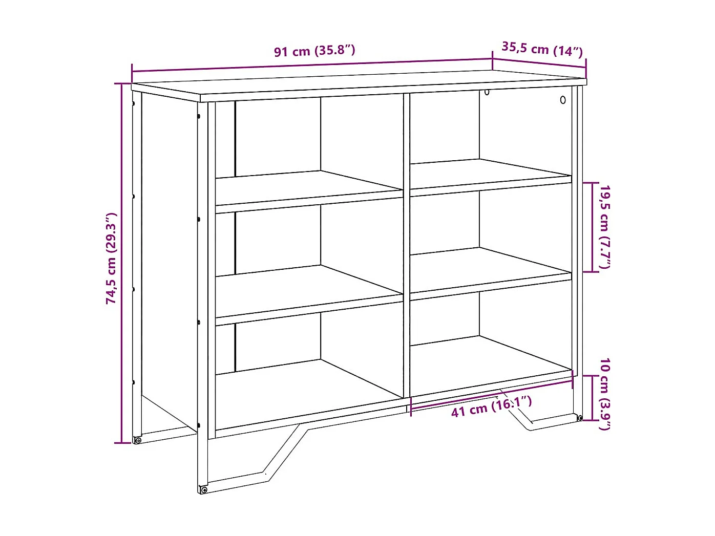 Credenza buffet cassettiera mobile contenitore organizer cucina soggiorno salonsonoma 91 x 35,5 x 74,5 cm pannelli compositi grigio 02_0036557