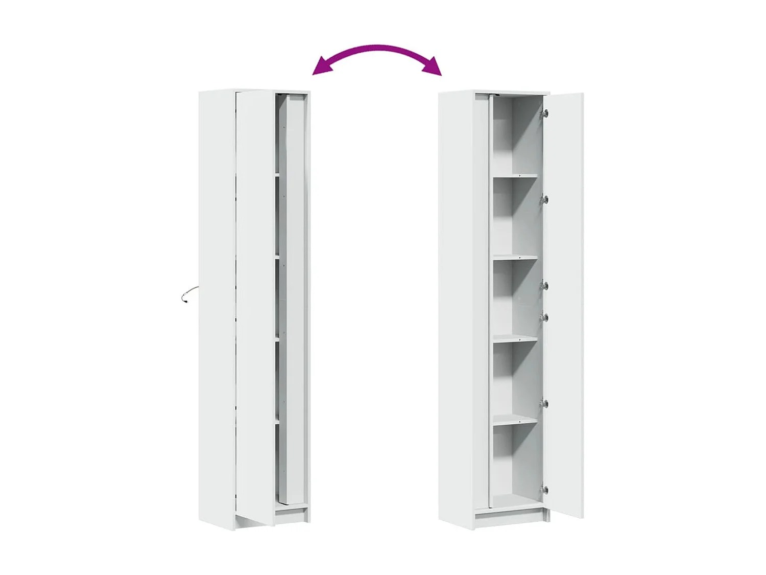 Buffet aparador cômoda armário unidade de armazenamento organizador cozinha sala sala alta com LED 41,5 x 32,5 x 200 cm madeira de engenharia branca 02_0032214