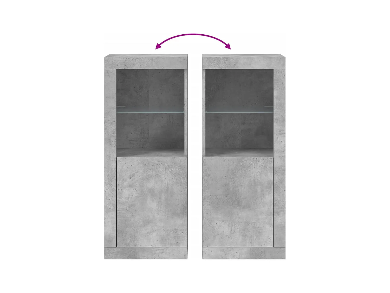 Aparador cómoda cómoda armario mueble organizador cocina salón salón con luces LED 41 x 37 x 100 cm gris 02_0029998