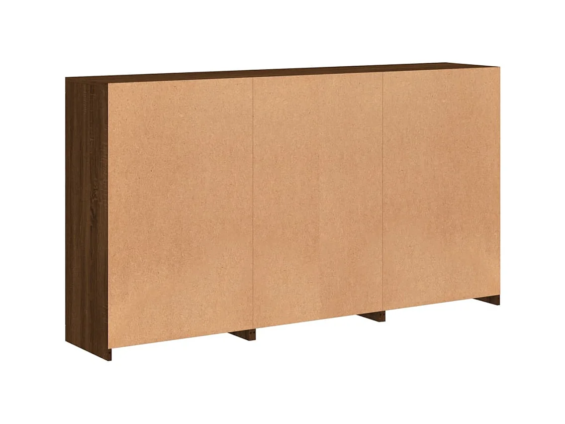 Aparador buffet cômoda armário organizador cozinha sala sala com luzes LED 181,5 x 37 x 100 cm marrom 02_0029909