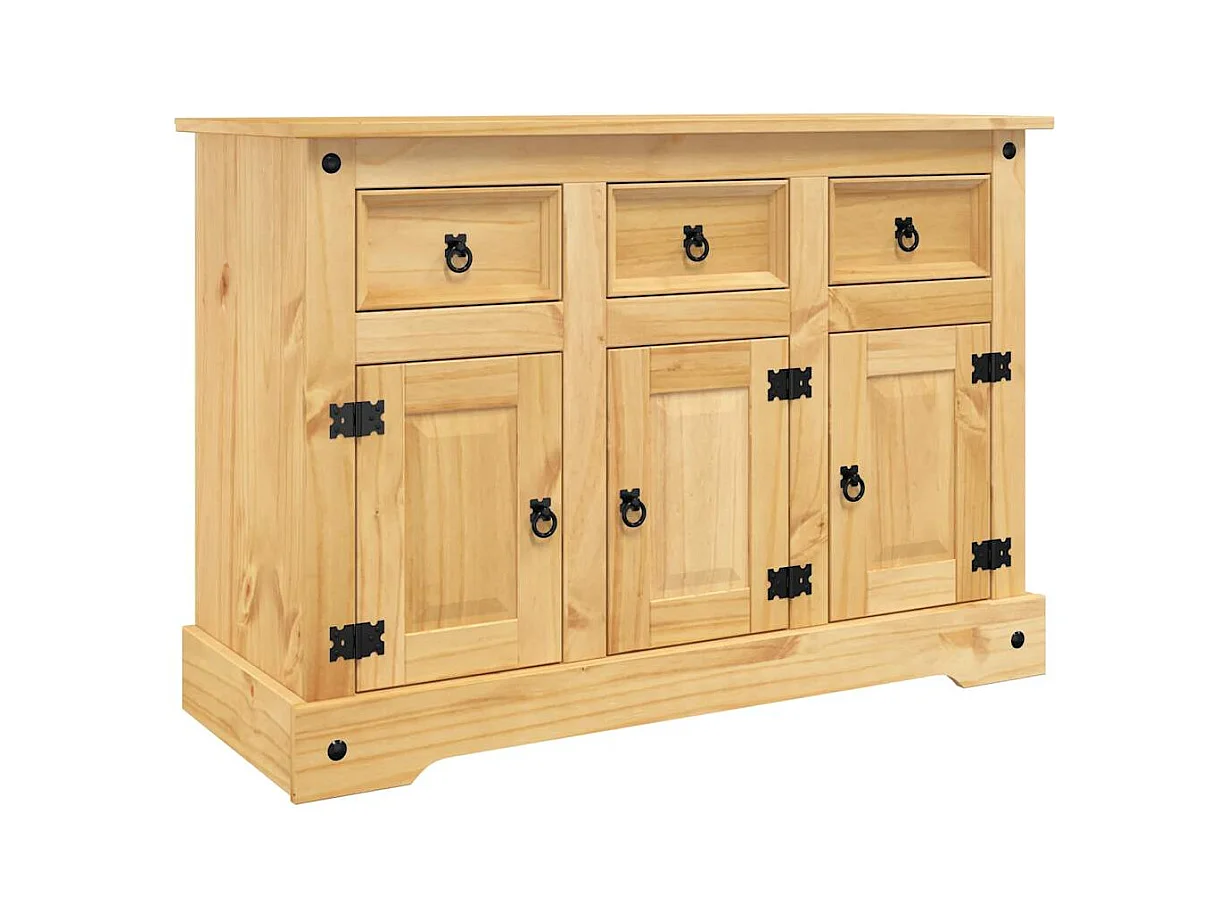 Aparador cómoda cómoda armario mueble organizador cocina salón Corona 112 x 43 x 78 cm madera maciza pino mexicano marrón 02_0031749