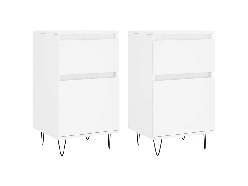 Credenza buffet cassettiera mobile contenitore organizer cucina soggiorno soggiorni set da 2 40 x 35 x 70 cm legno composito bianco 02_0036660