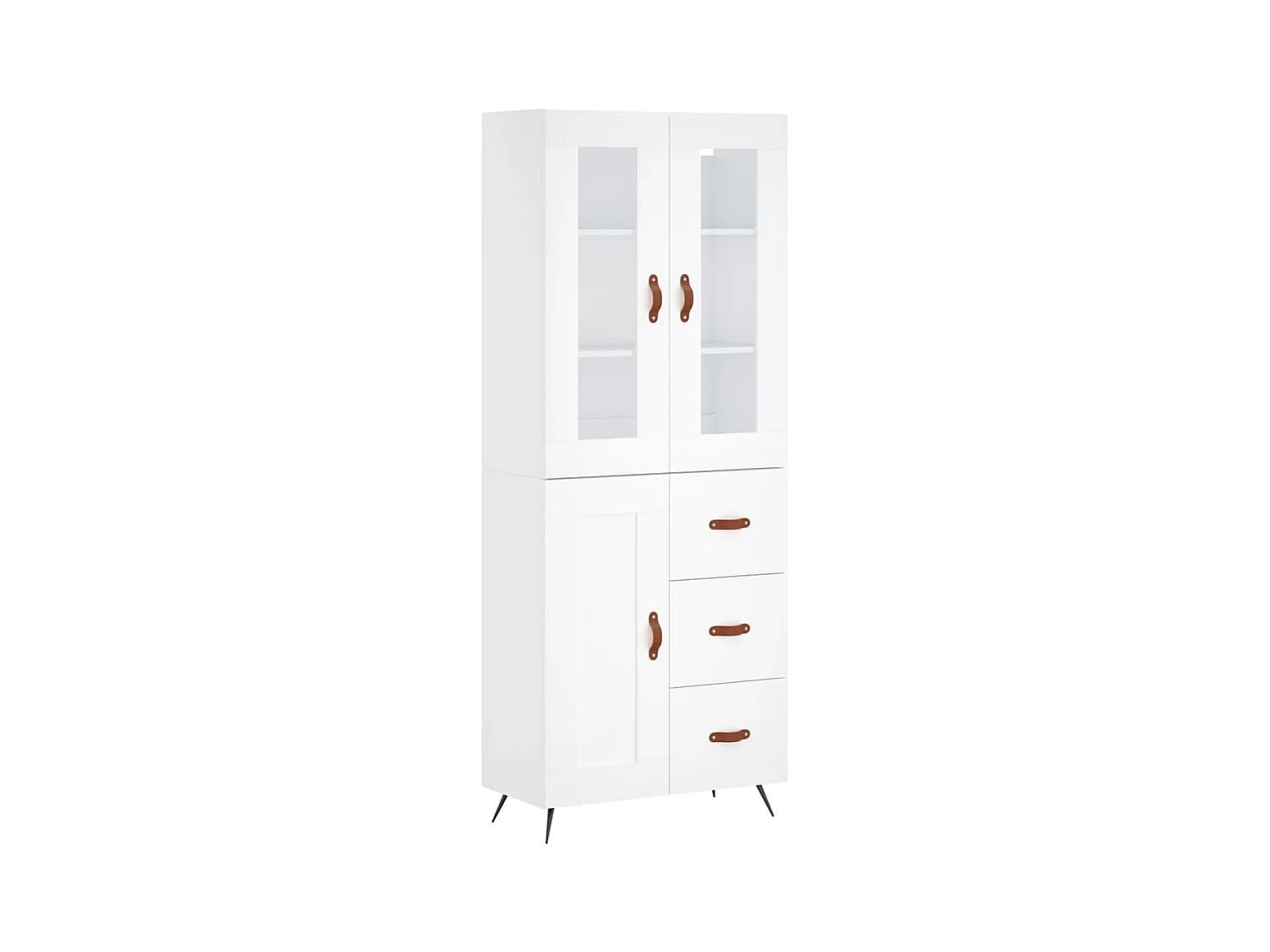 Aparador buffet cómoda armario mueble organizador cocina salón salón alto 69,5 x 34 x 180 cm madera contrachapada blanco 02_0032692