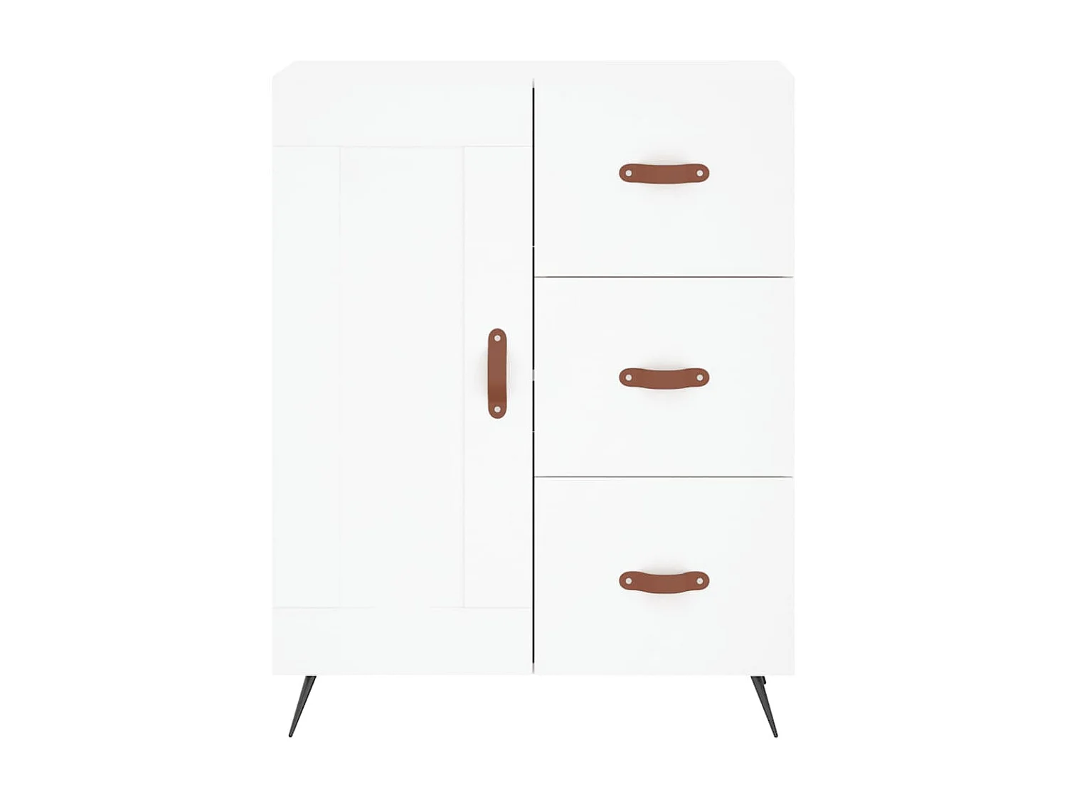 Aparador buffet cómoda armario mueble organizador cocina salón salón alto 69,5 x 34 x 180 cm madera contrachapada blanco 02_0032692