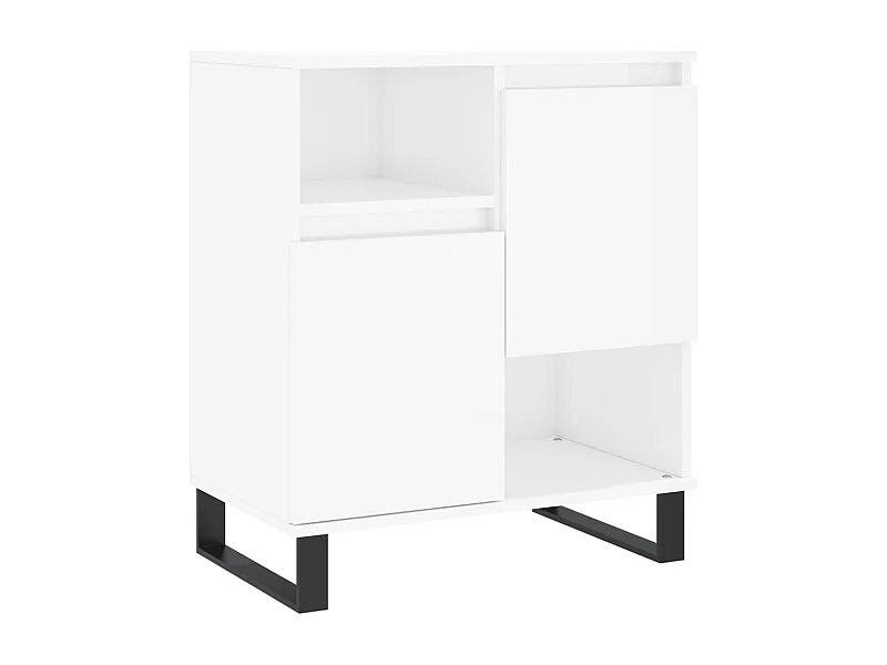 Buffet aparador cômoda armário unidade de armazenamento organizador cozinha sala brilhante 60 x 35 x 70 cm madeira trabalhada branco 02_0030676