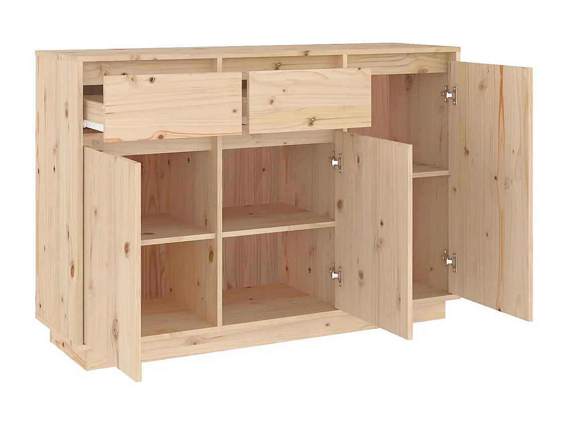 Aparador cômoda armário armário organizador cozinha sala sala 110 x 34 x 75 cm madeira maciça de pinho marrom 02_0029517