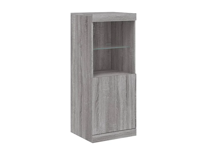 Aparador cómoda mueble almacenaje organizador cocina salón salón con luces LED sonoma 41 x 37 x 100 cm gris 02_0030074