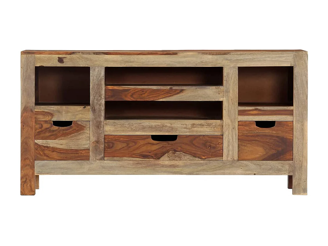 Credenza buffet cassettiera mobile contenitore organizer cucina soggiorno soggiorno 100 x 30 x 50 cm legno massello grigio 02_0031760