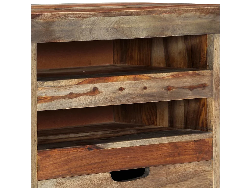 Credenza buffet cassettiera mobile contenitore organizer cucina soggiorno soggiorno 100 x 30 x 50 cm legno massello grigio 02_0031760