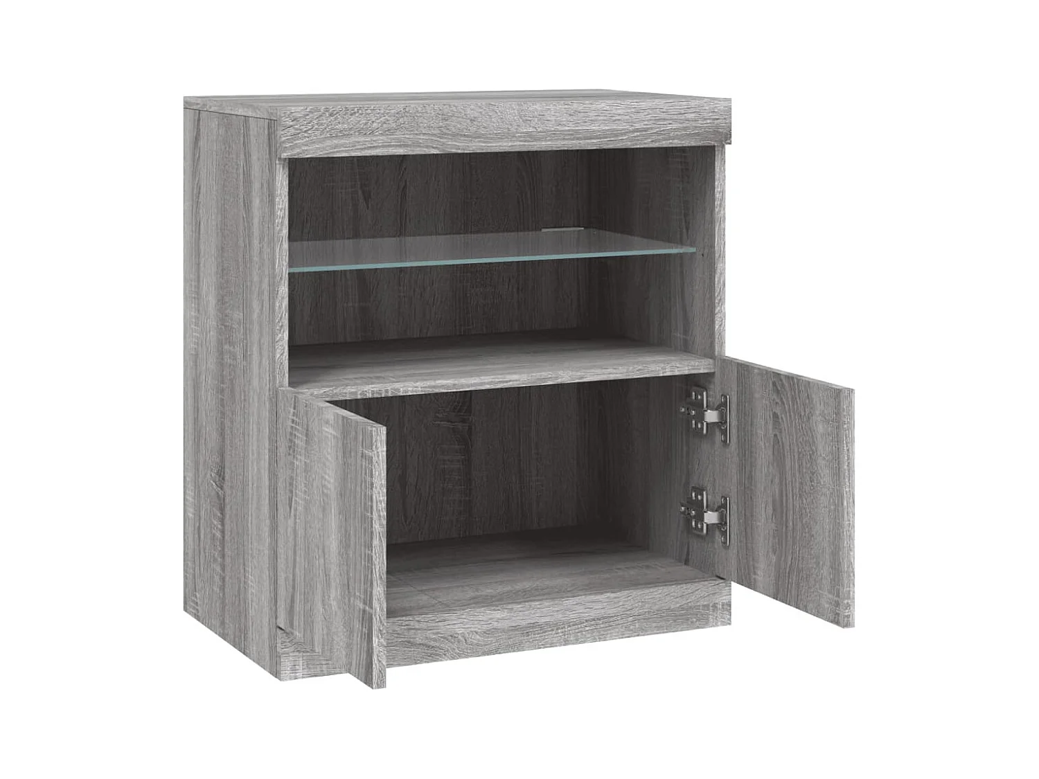Credenza buffet cassettiera mobile contenitore organizer cucina soggiorno soggiorno con luci a LED Sonoma 60,5 x 37 x 67 cm grigio 02_0030079