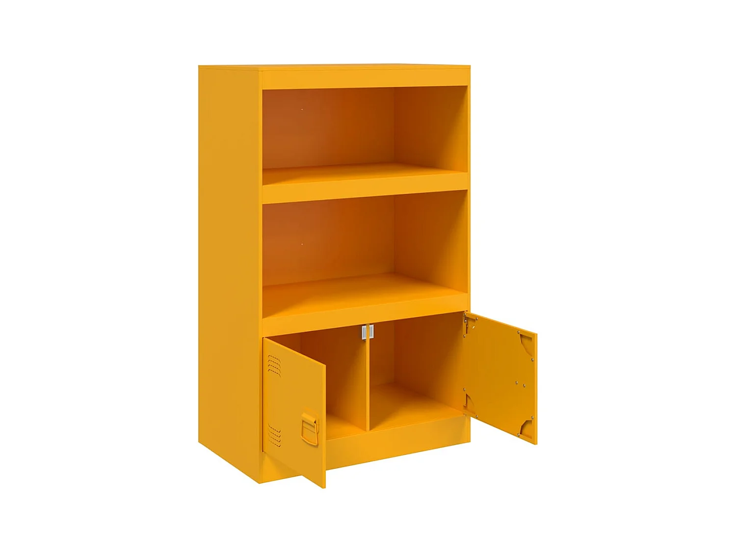Credenza buffet cassettiera mobile contenitore organizer cucina soggiorno soggiorno giallo senape 67 x 39 x 107 cm acciaio Giallo 02_0035697