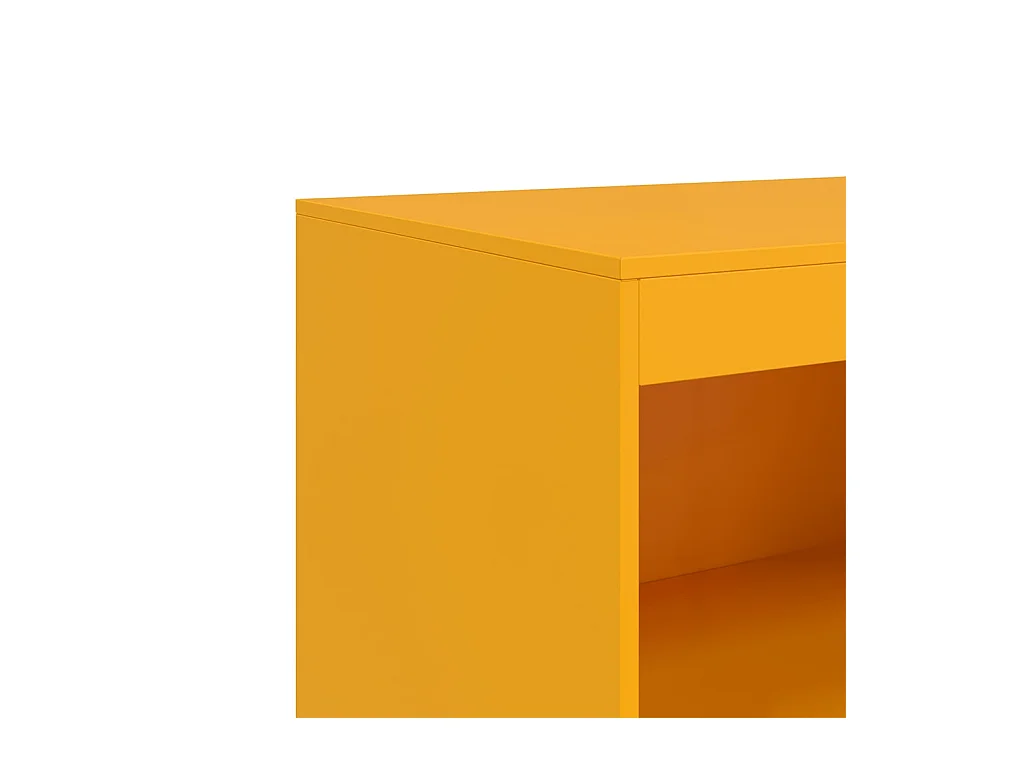 Credenza buffet cassettiera mobile contenitore organizer cucina soggiorno soggiorno giallo senape 67 x 39 x 107 cm acciaio Giallo 02_0035697