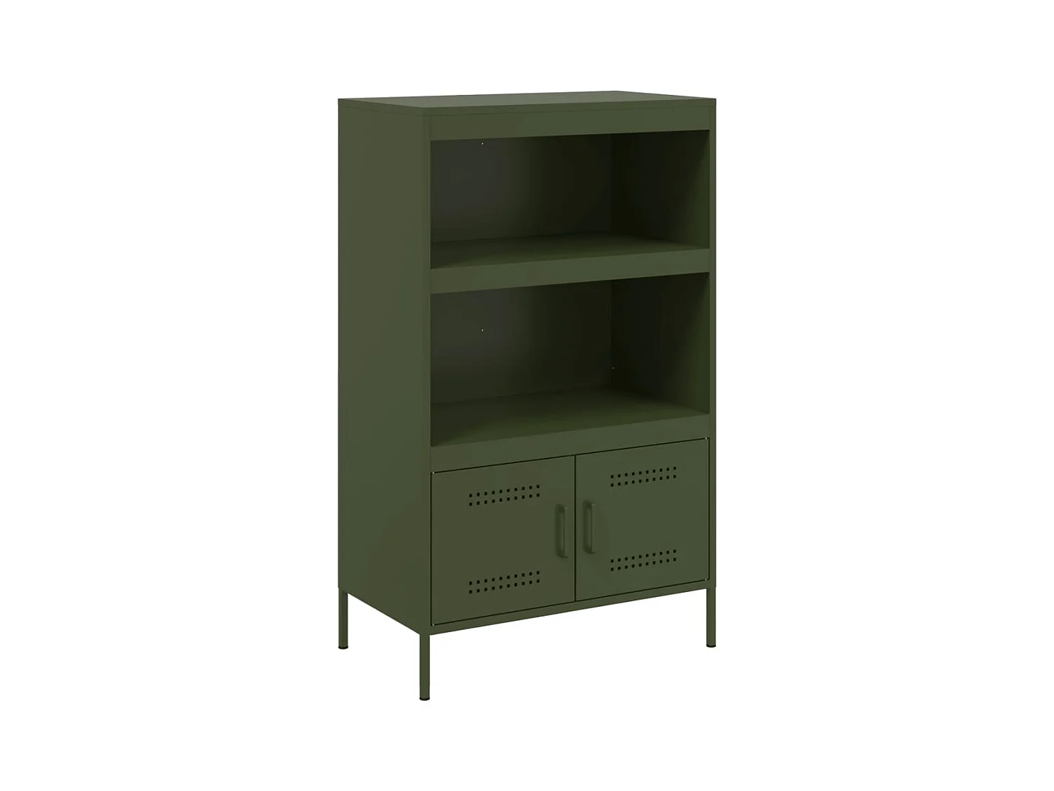 Aparador buffet cómoda armario mueble organizador cocina salón salón alto oliva 68 x 39 x 113 cm verde acero 02_0035651