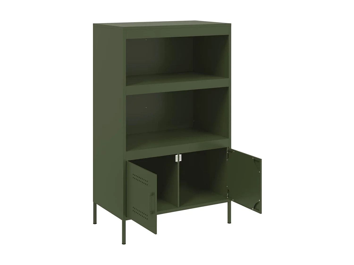 Buffet aparador cômoda armário organizador unidade cozinha sala sala oliva alto 68 x 39 x 113 cm aço verde 02_0035651