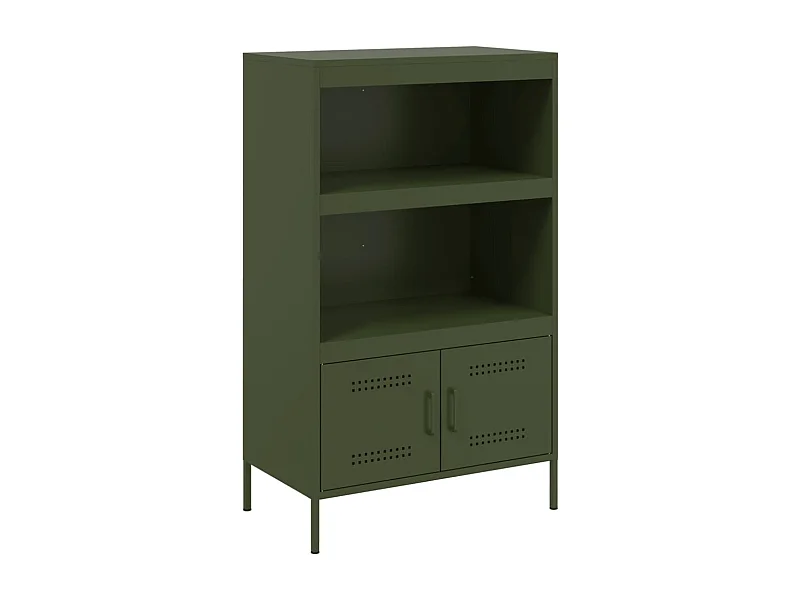 Buffet aparador cômoda armário organizador unidade cozinha sala sala oliva alto 68 x 39 x 113 cm aço verde 02_0035651