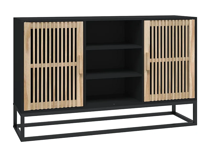 Aparador cómoda cómoda mueble mueble de almacenaje organizador cocina salón salón 105 x 30 x 65 cm madera contrachapada negra 02_0035832