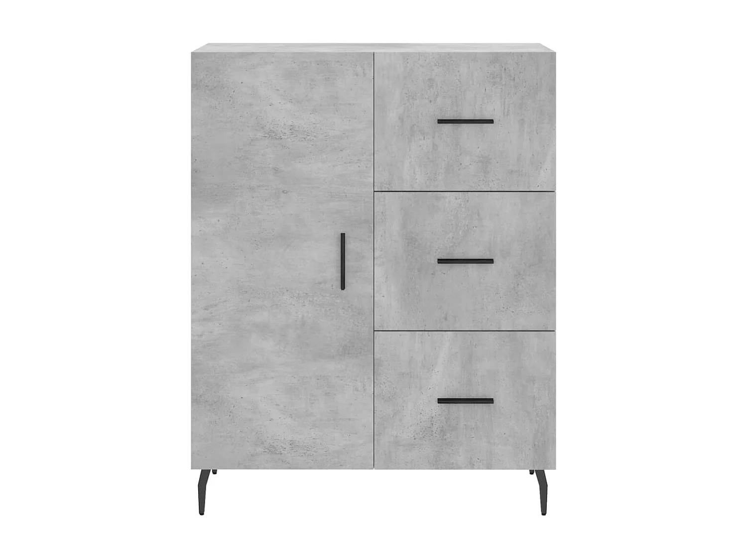 Aparador buffet cómoda mueble mueble de almacenamiento organizador cocina salón salón alto 69,5 x 34 x 180 cm madera contrachapada gris 02_0034564