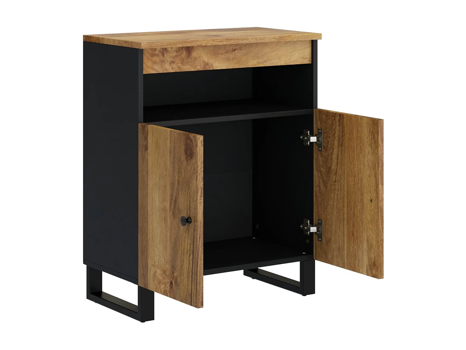 Aparador cômoda armário armário organizador cozinha sala sala com 2 portas 60 x 33 x 75 cm madeira de mangueira maciça marrom 02_0029729