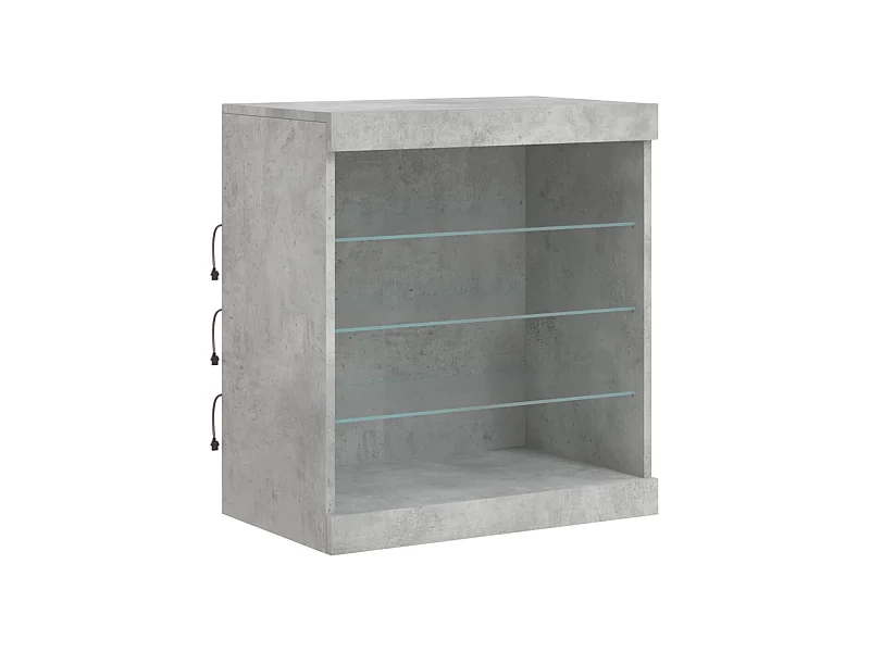 Buffet aparador cômoda armário organizador cozinha sala sala com luzes LED 60,5 x 37 x 67 cm cinza 02_0030003