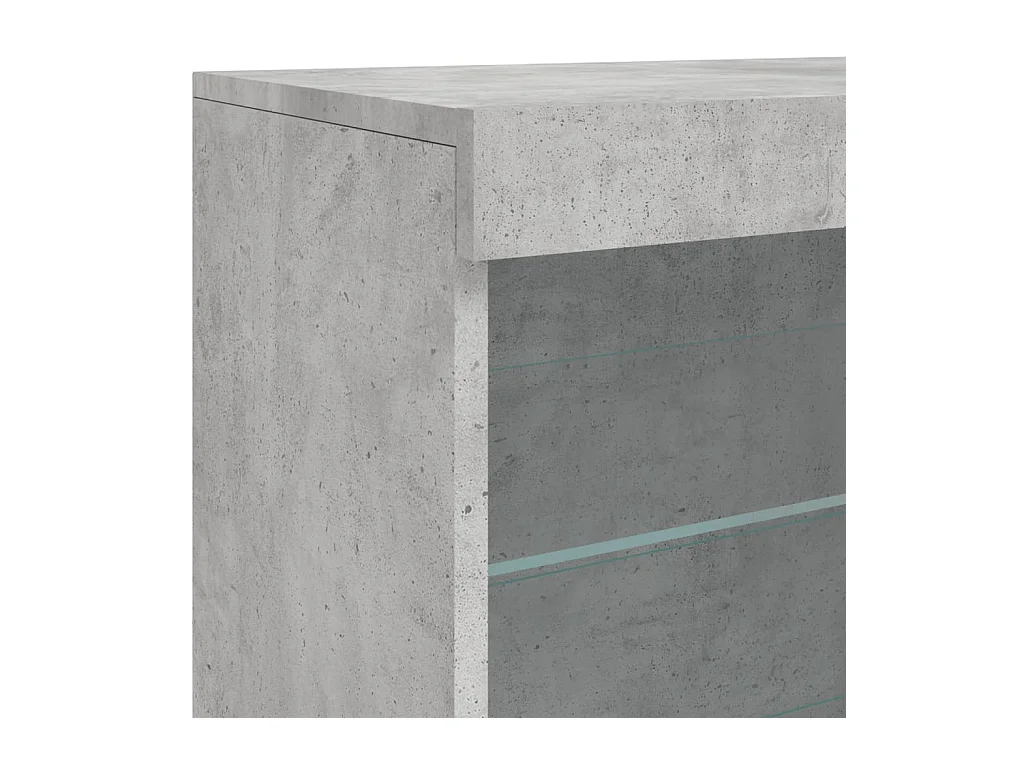 Buffet aparador cômoda armário organizador cozinha sala sala com luzes LED 60,5 x 37 x 67 cm cinza 02_0030003