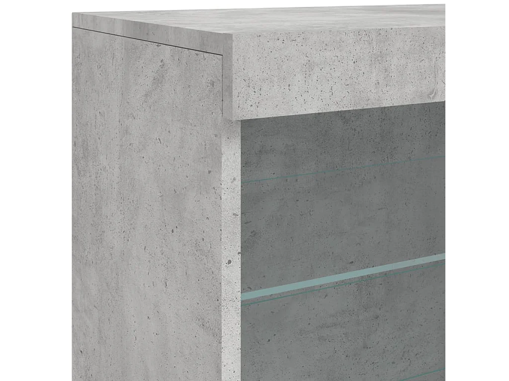 Aparador buffet cómoda armario mueble organizador cocina salón salón con luces LED 60,5 x 37 x 67 cm gris 02_0030003