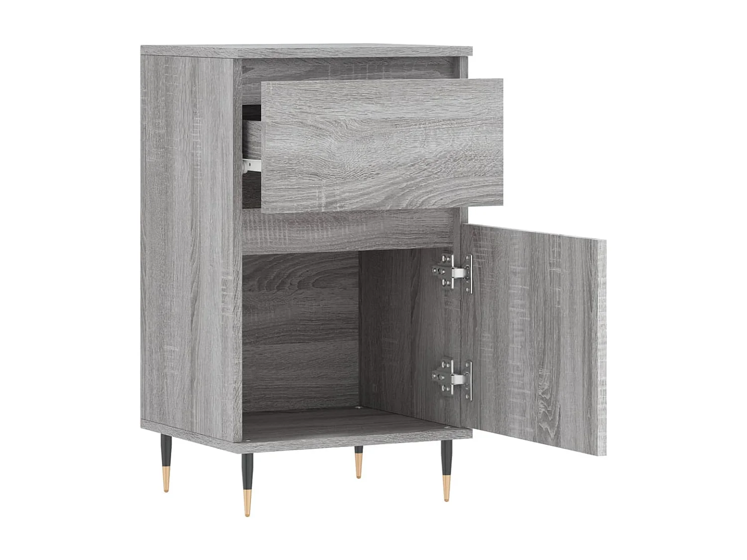 Buffet aparador cômoda armário organizador unidade cozinha sala salas conjunto de 2 sonoma 40 x 35 x 70 cm madeira trabalhada cinza 02_0036951