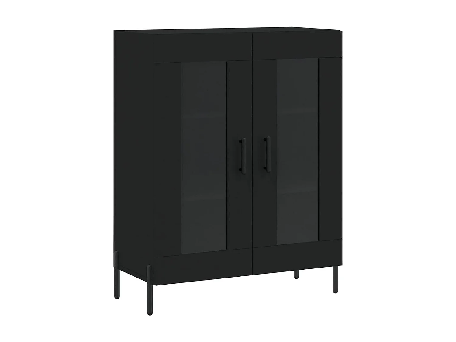 Buffet aparador cômoda armário unidade de armazenamento organizador cozinha sala de estar 69,5 x 34 x 90 cm madeira trabalhada preta 02_0036050