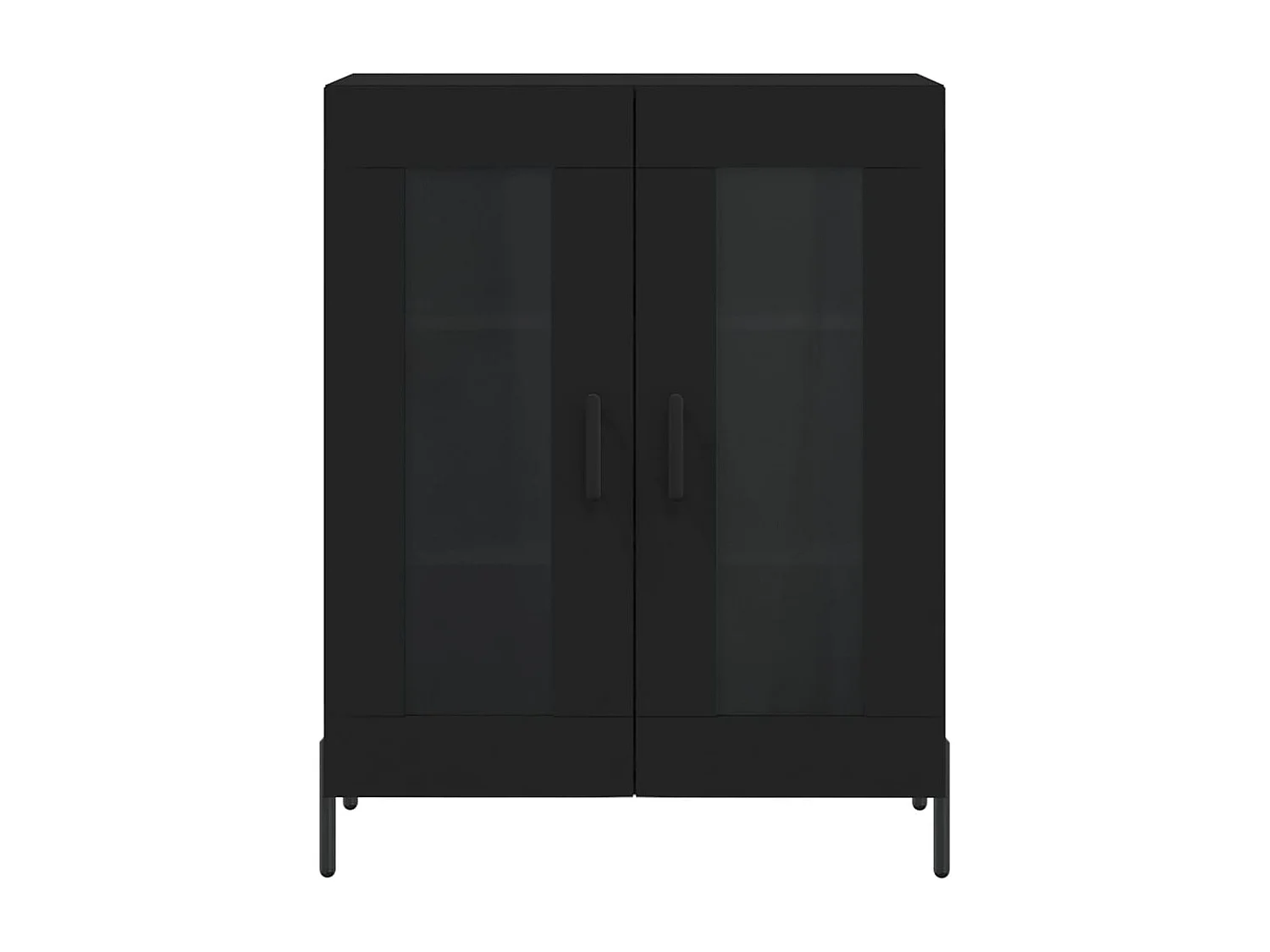 Buffet aparador cômoda armário unidade de armazenamento organizador cozinha sala de estar 69,5 x 34 x 90 cm madeira trabalhada preta 02_0036050