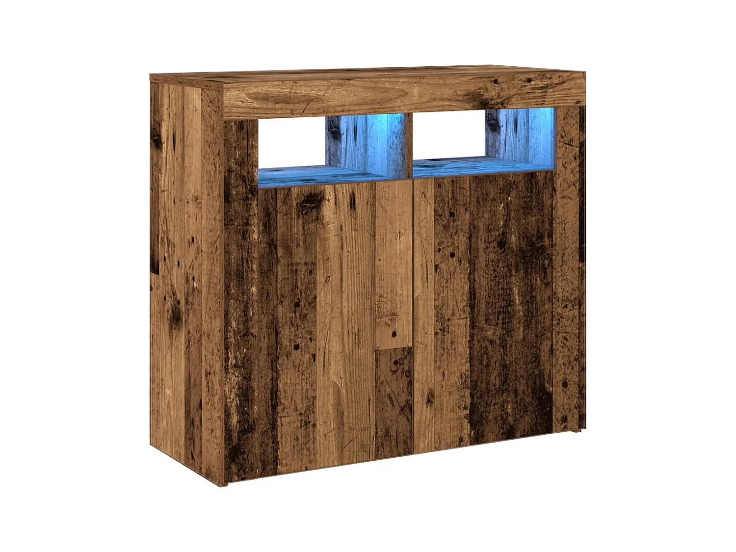 Buffet aparador cômoda armário organizador unidade cozinha sala sala e luzes LED madeira velha 80 x 35 x 75 cm madeira trabalhada Madeira velha 02_0031754