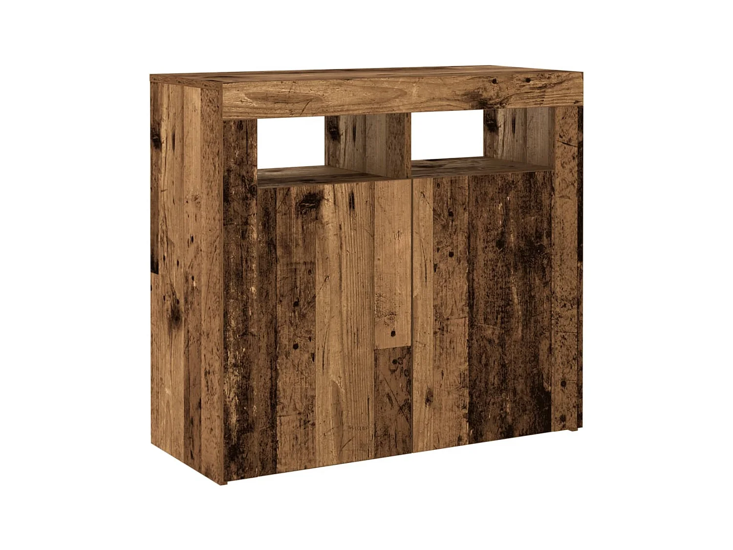 Buffet aparador cômoda armário organizador unidade cozinha sala sala e luzes LED madeira velha 80 x 35 x 75 cm madeira trabalhada Madeira velha 02_0031754