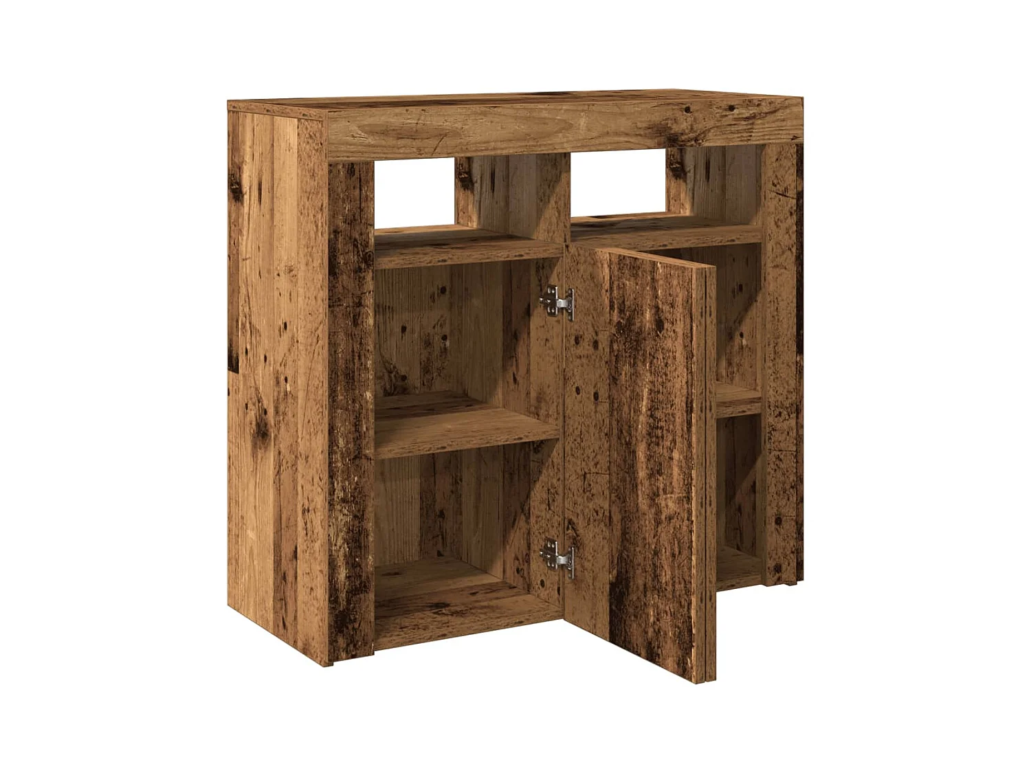 Buffet aparador cômoda armário organizador unidade cozinha sala sala e luzes LED madeira velha 80 x 35 x 75 cm madeira trabalhada Madeira velha 02_0031754